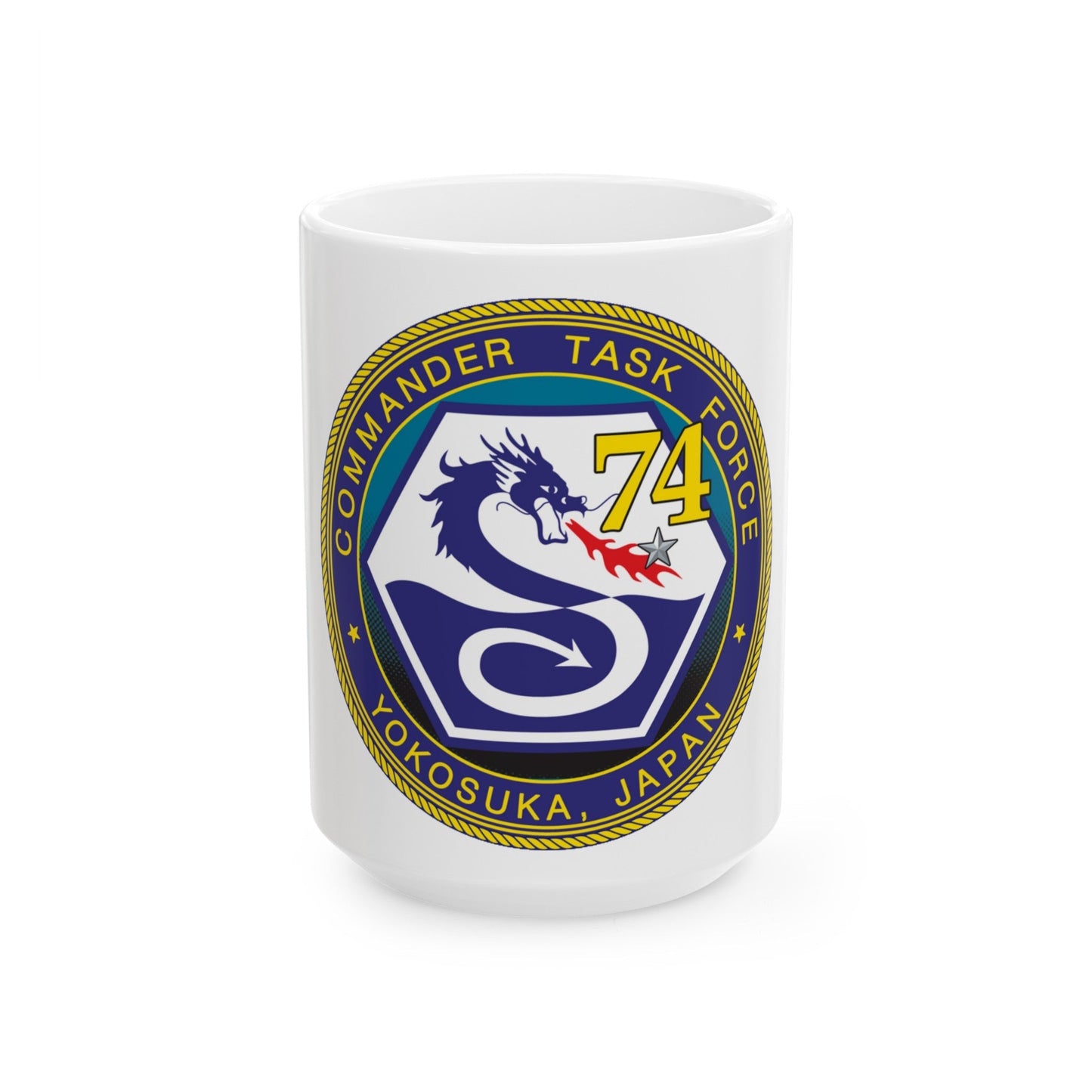 CTF 74 Yokosuka Japan Combined Task Force (U.S. Navy) White Coffee Mug-15oz-The Sticker Space