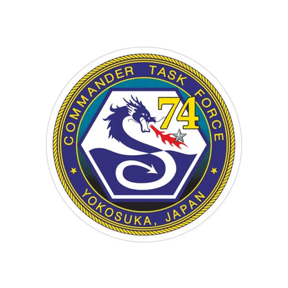 CTF 74 Yokosuka Japan Combined Task Force (U.S. Navy) Transparent STICKER Die-Cut Vinyl Decal 3 Inch Transparent - The Sticker Space