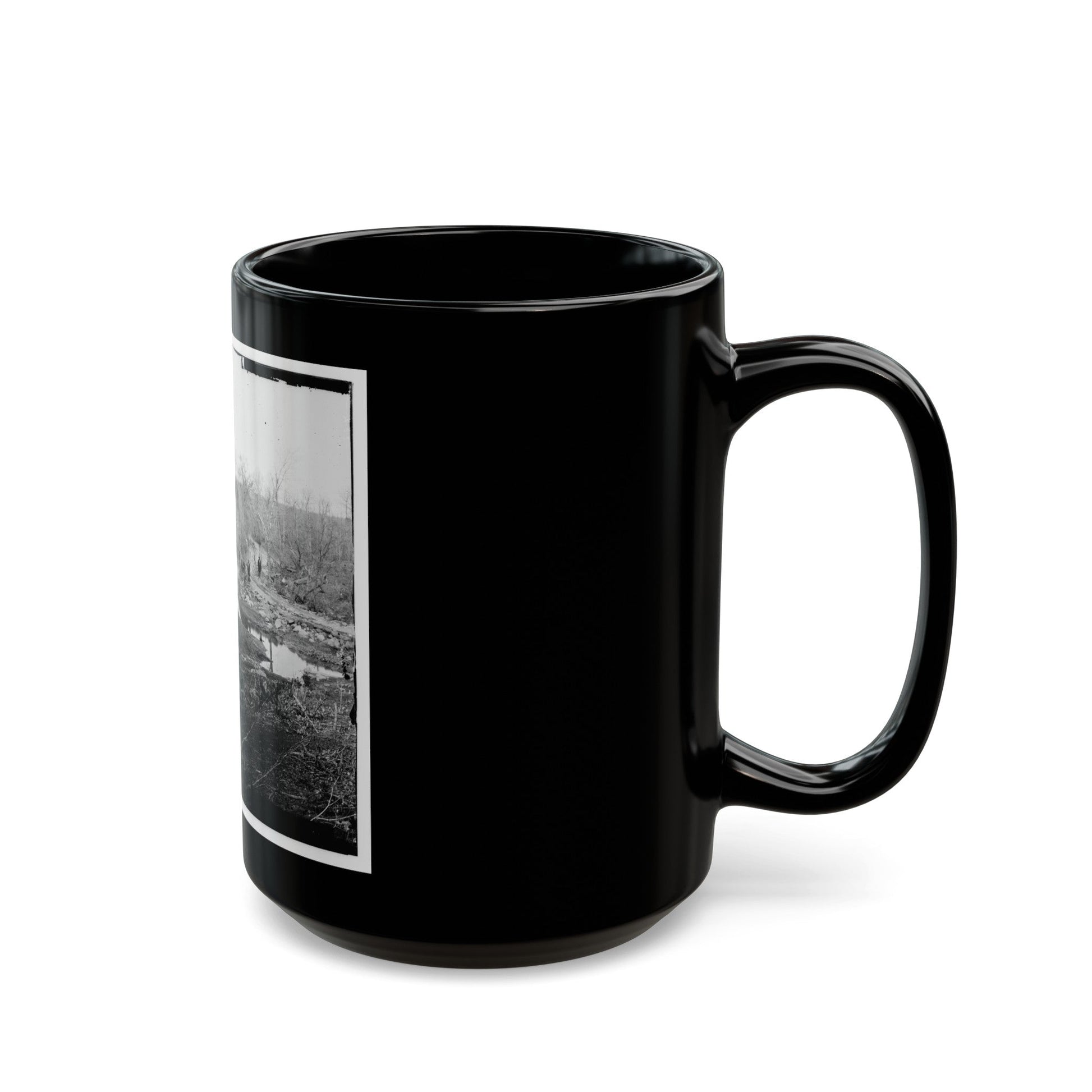 Cub Run, Va. View With Destroyed Bridge (U.S. Civil War) Black Coffee Mug-The Sticker Space