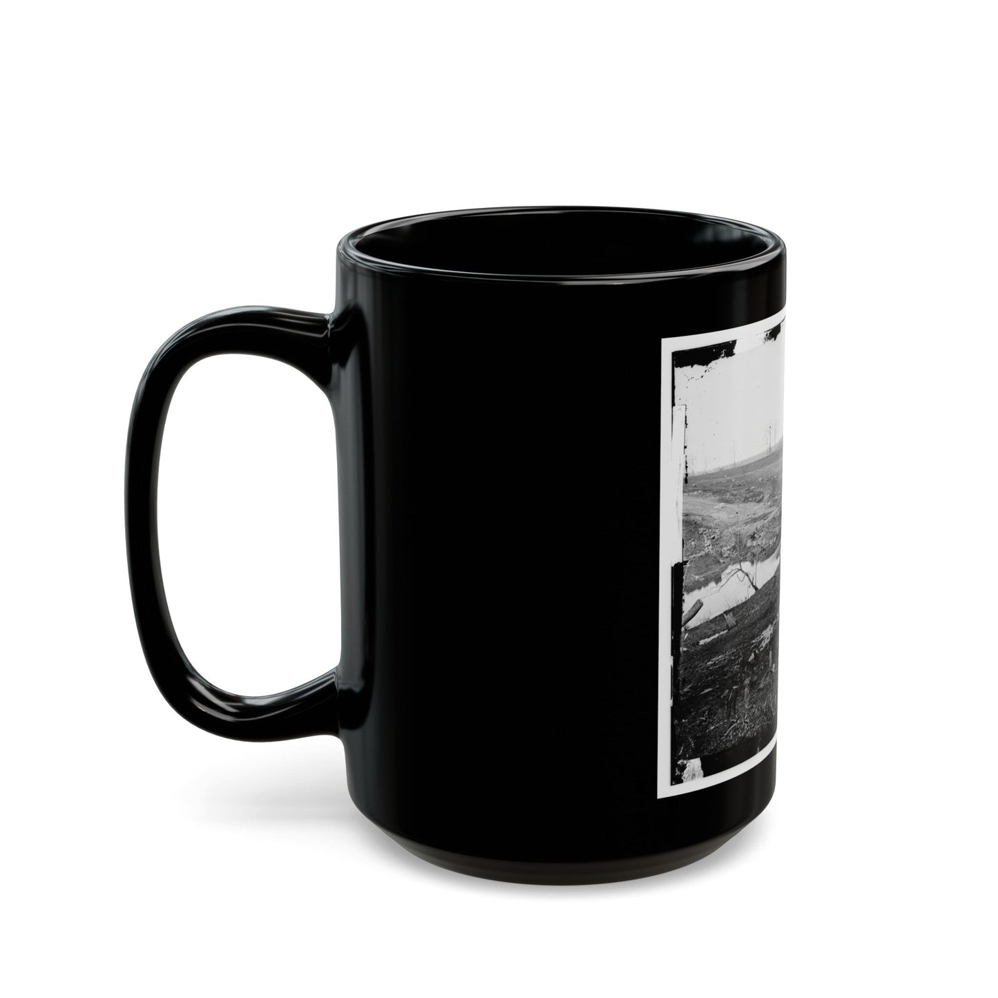 Cub Run, Va. View With Destroyed Bridge (U.S. Civil War) Black Coffee Mug-The Sticker Space