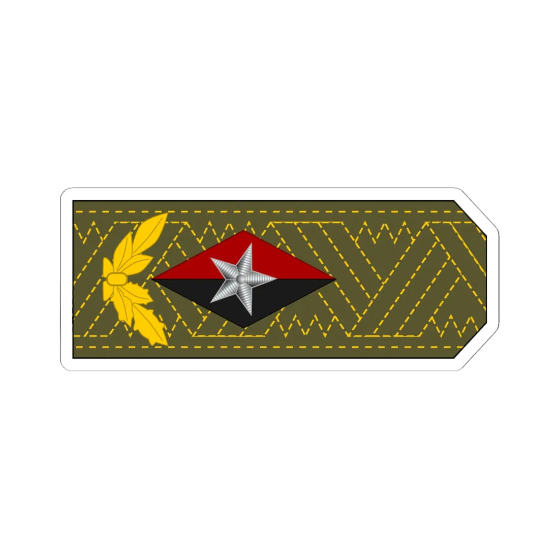 Cuba Army OF 10 Horizontal (Cuba) (Military Rank) STICKER Vinyl Kiss-Cut Decal 6 Inch White - The Sticker Space