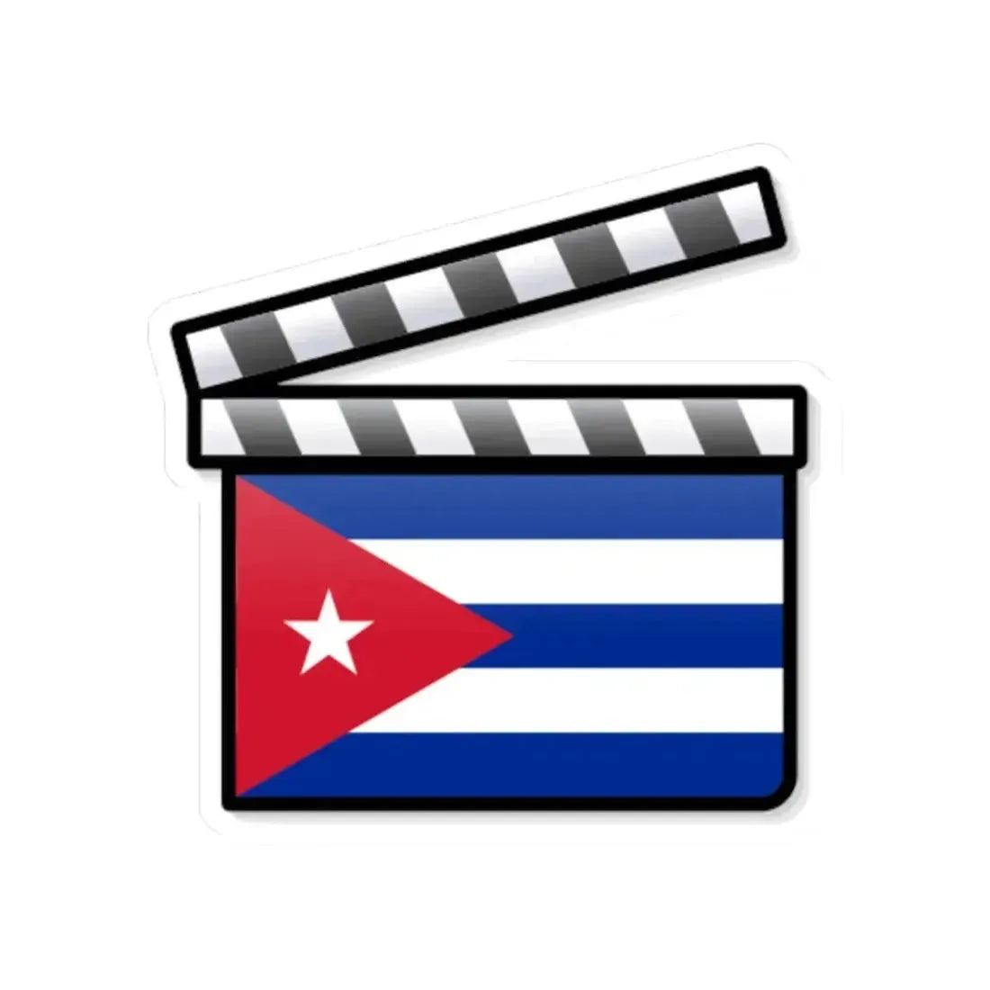 Cuba film clapperboard (Cuba) STICKER Vinyl Kiss-Cut Decal 3 Inch White - The Sticker Space