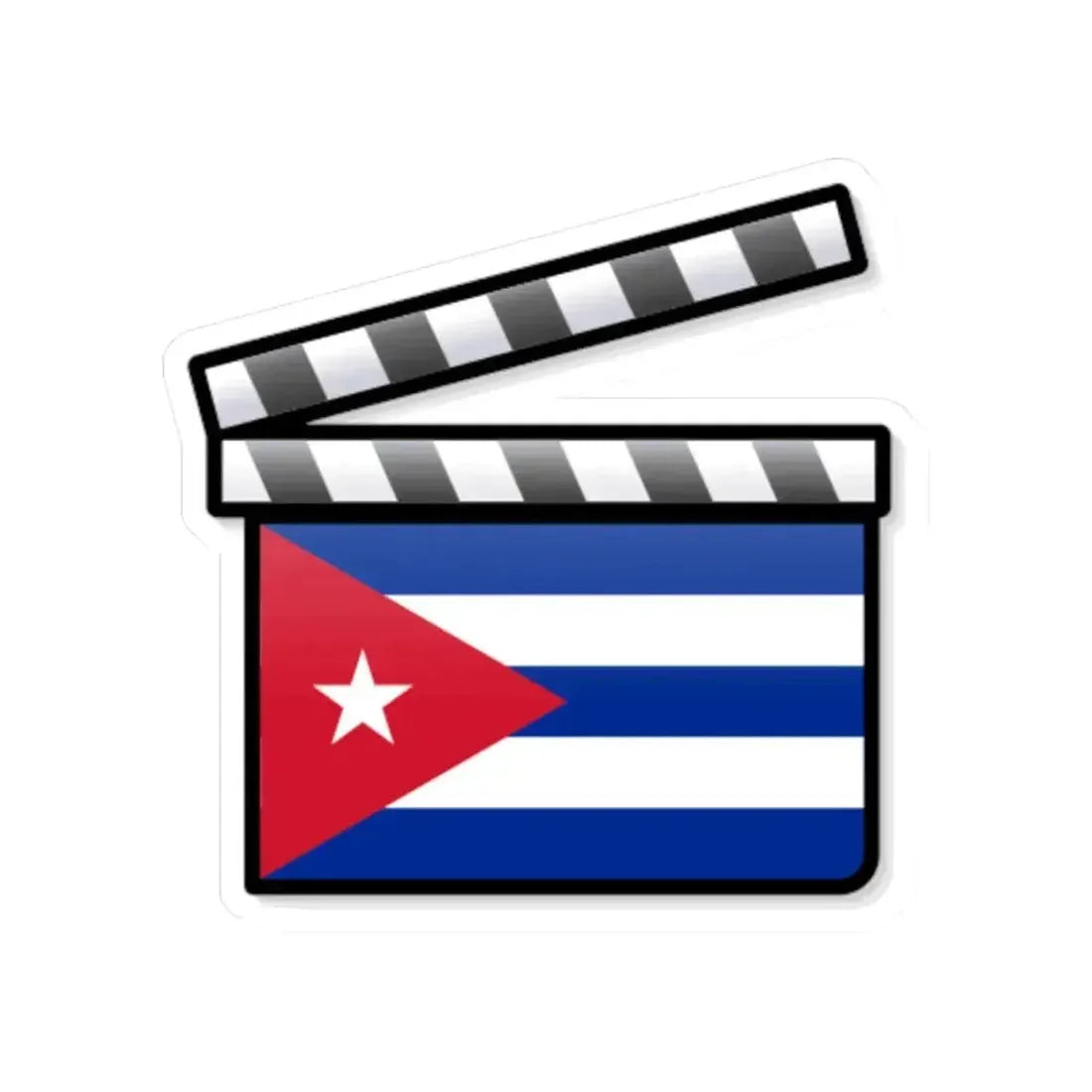 Cuba film clapperboard (Cuba) STICKER Vinyl Kiss-Cut Decal 6 Inch White - The Sticker Space