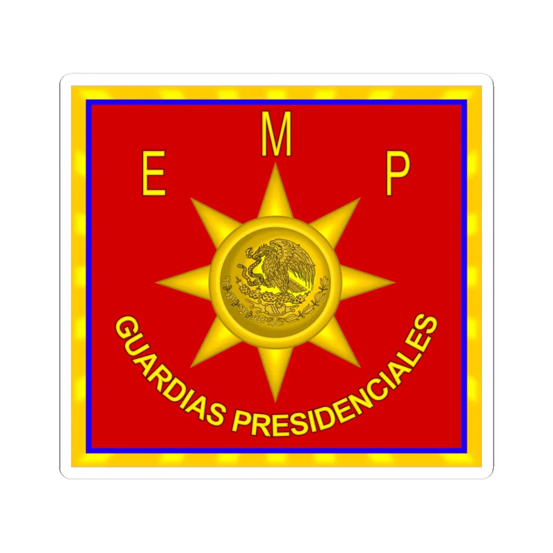Cuerpo de Guardias Presidenciales Mexico (Mexico) (Coat of Arms) STICKER Vinyl Kiss-Cut Decal 3 Inch White - The Sticker Space