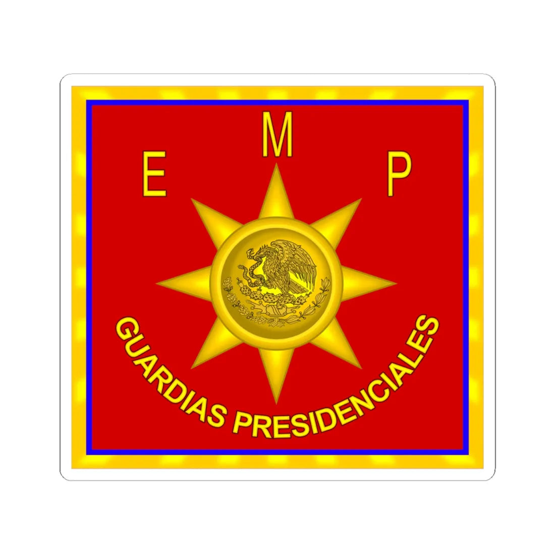 Cuerpo de Guardias Presidenciales Mexico (Mexico) (Coat of Arms) STICKER Vinyl Kiss-Cut Decal 4 Inch White - The Sticker Space
