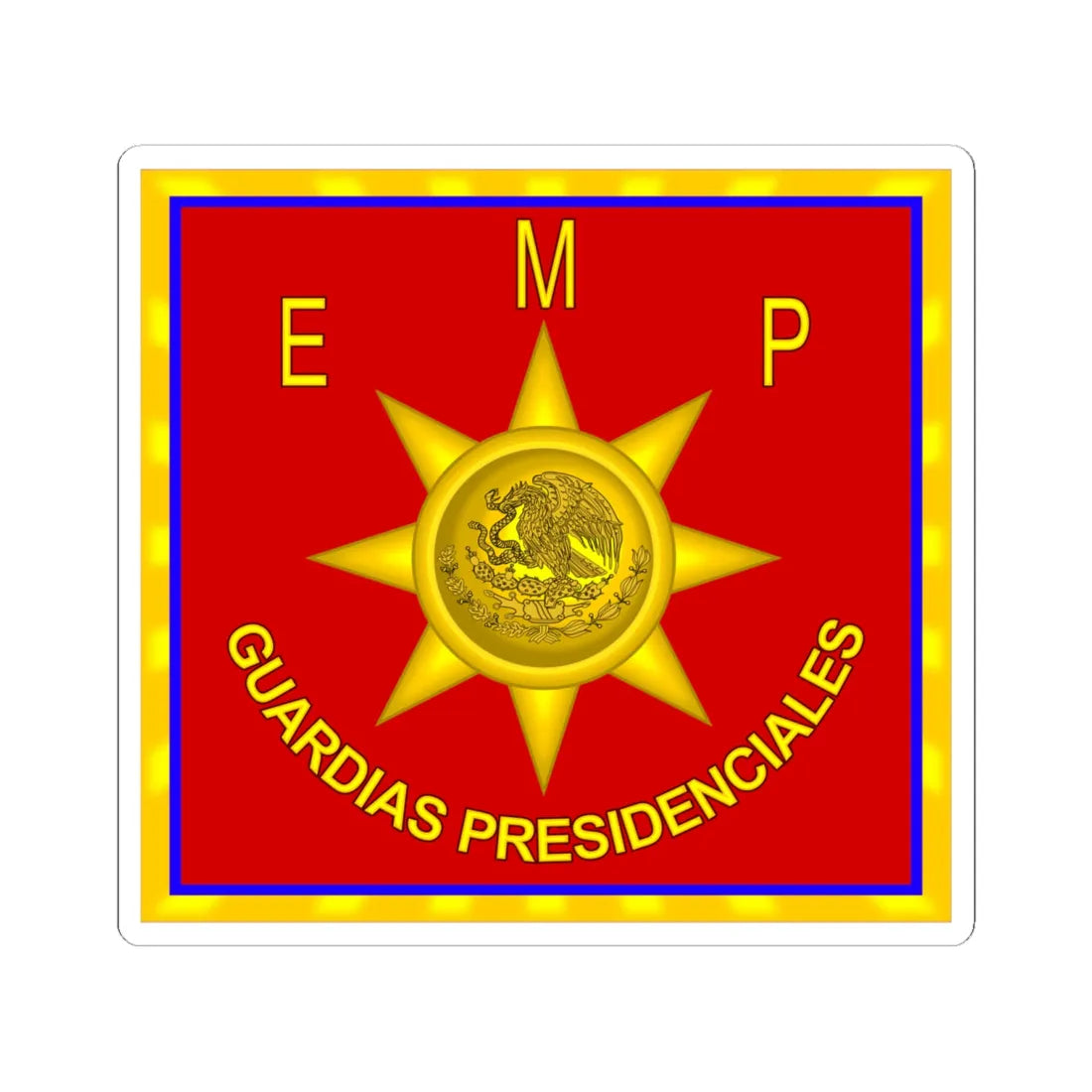 Cuerpo de Guardias Presidenciales Mexico (Mexico) (Coat of Arms) STICKER Vinyl Kiss-Cut Decal 6 Inch White - The Sticker Space