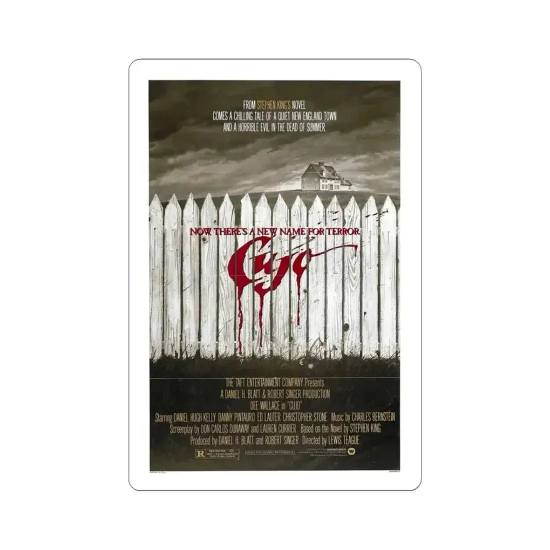 Cujo 1983 Movie Poster - STICKER Vinyl Kiss-Cut Decal 3 Inch White - The Sticker Space