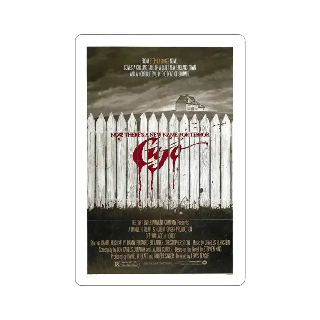 Cujo 1983 Movie Poster - STICKER Vinyl Kiss-Cut Decal 4 Inch White - The Sticker Space
