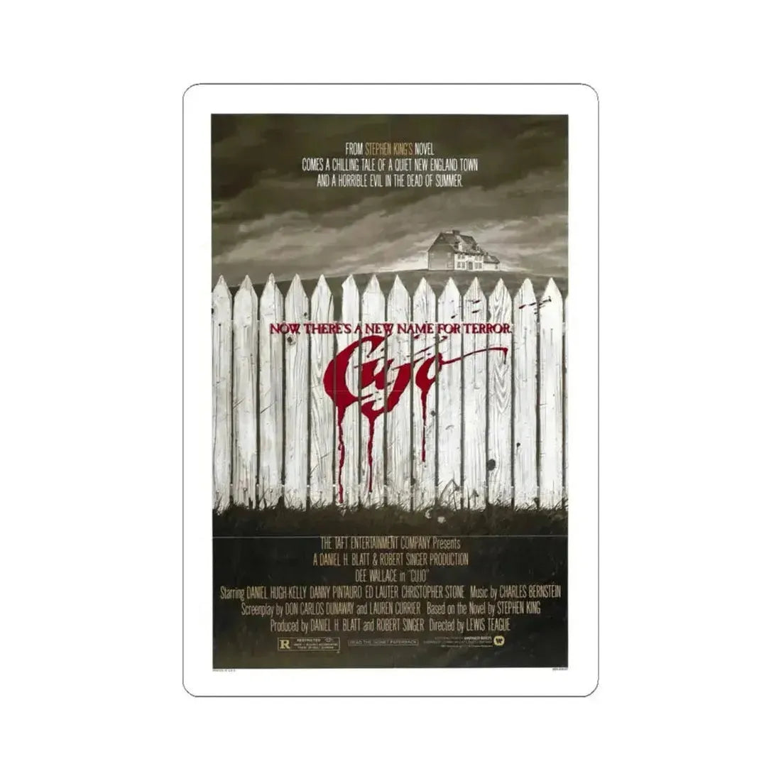 Cujo 1983 Movie Poster - STICKER Vinyl Kiss-Cut Decal 6 Inch White - The Sticker Space