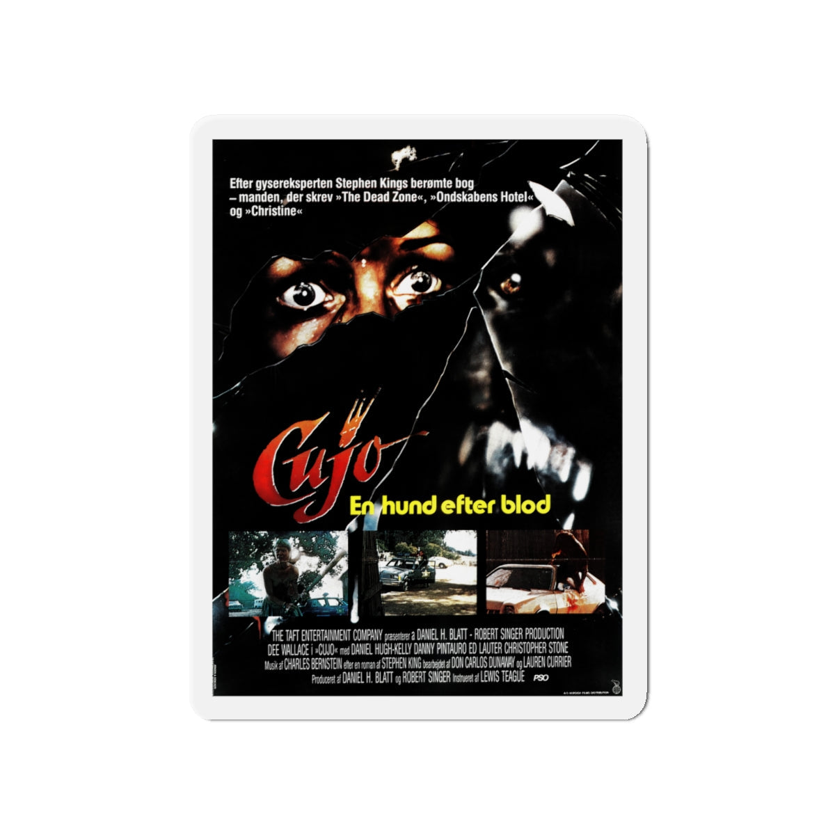 CUJO (DANISH) 1983 Movie Poster - Die-Cut Magnet-4" x 4"-The Sticker Space