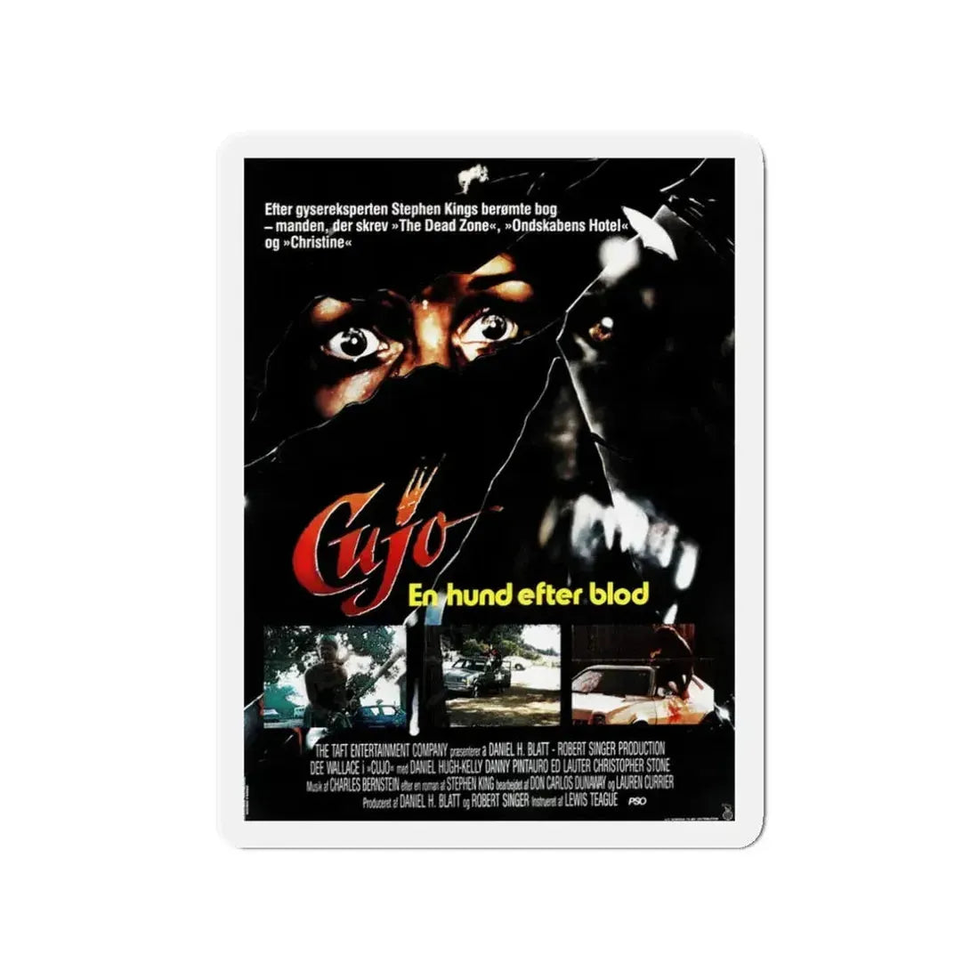 CUJO (DANISH) 1983 Movie Poster - Refrigerator Magnet 3 Inch - The Sticker Space