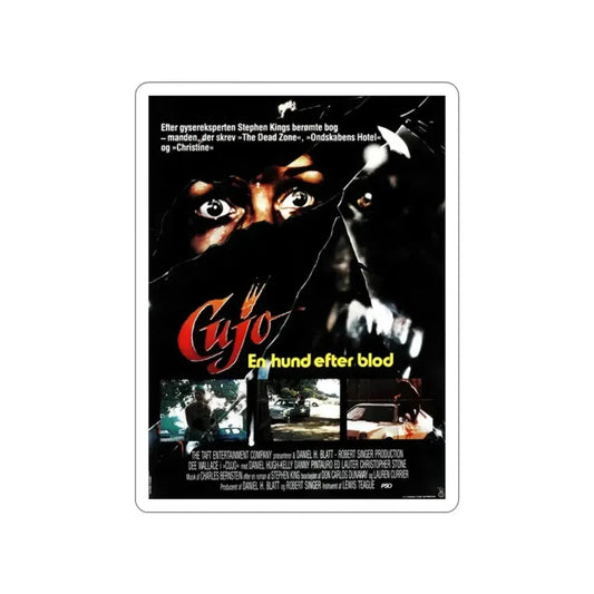 CUJO (DANISH) 1983 Movie Poster STICKER Vinyl Die-Cut Decal 2 Inch - The Sticker Space