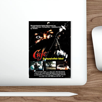 CUJO (DANISH) 1983 Movie Poster STICKER Vinyl Die-Cut Decal-The Sticker Space