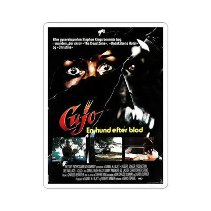CUJO (DANISH) 1983 Movie Poster - STICKER Vinyl Kiss-Cut Decal 6 Inch White - The Sticker Space