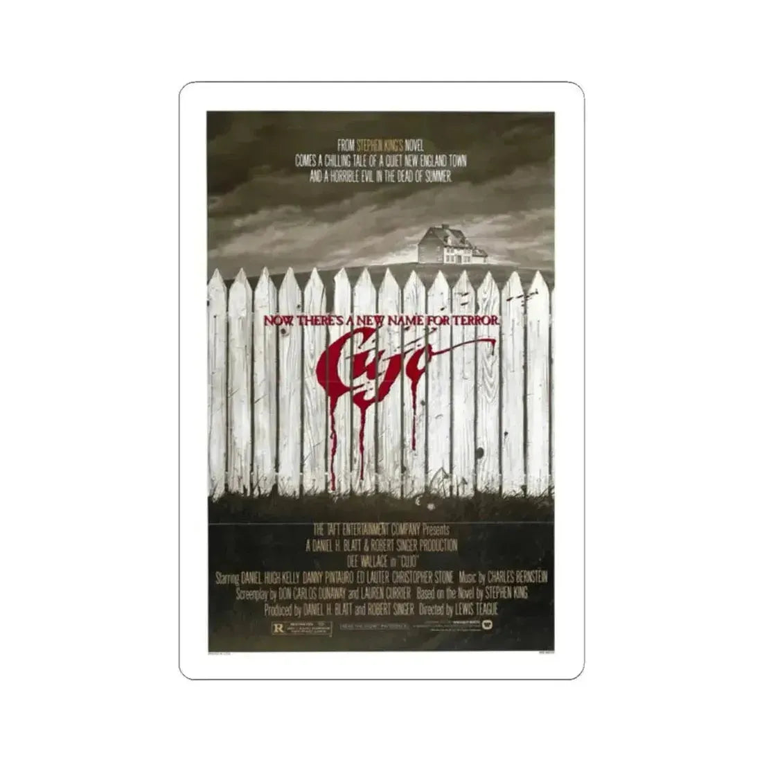 CUJO (TEASER) 1983 Movie Poster - STICKER Vinyl Kiss-Cut Decal 2 Inch White - The Sticker Space