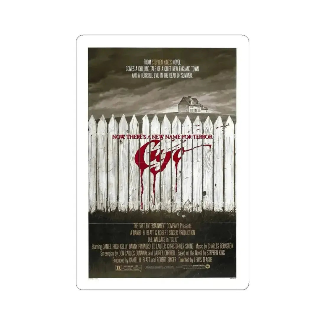 CUJO (TEASER) 1983 Movie Poster - STICKER Vinyl Kiss-Cut Decal 4 Inch White - The Sticker Space