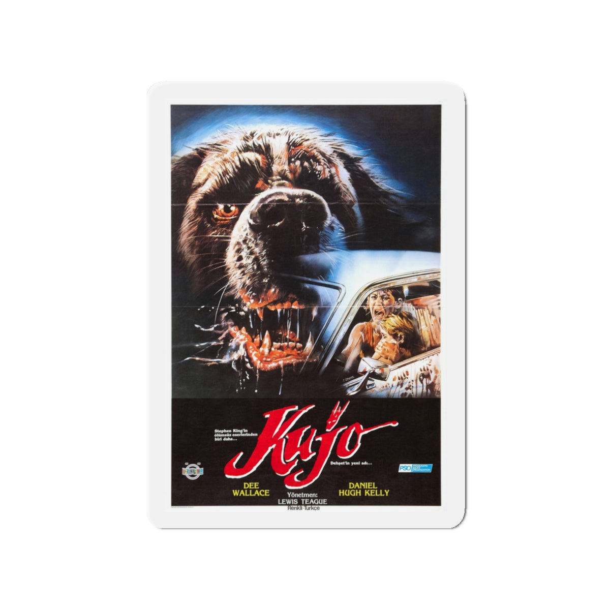 CUJO (TURKISH) 1983 Movie Poster - Die-Cut Magnet-3" x 3"-The Sticker Space