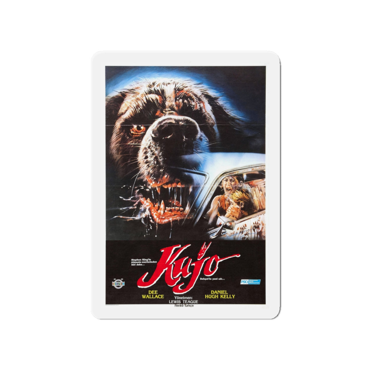 CUJO (TURKISH) 1983 Movie Poster - Die-Cut Magnet-4" x 4"-The Sticker Space