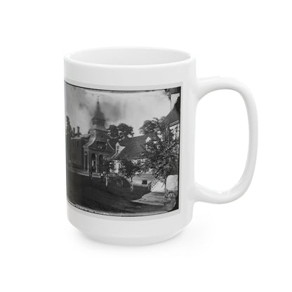 Culpeper Court House, Va.  Court House, With A Group Of Confederates Captured At Cedar Mountain On Balcony (U.S. Civil War) White Coffee Mug