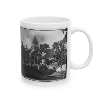 Culpeper Court House, Va.  Court House, With A Group Of Confederates Captured At Cedar Mountain On Balcony (U.S. Civil War) White Coffee Mug