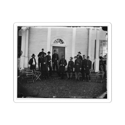 Culpeper, Va. Gen. George G. Meade and Staff on Steps of Wallack's House (U.S. Civil War) STICKER Vinyl Kiss-Cut Decal 2 Inch White - The Sticker Space