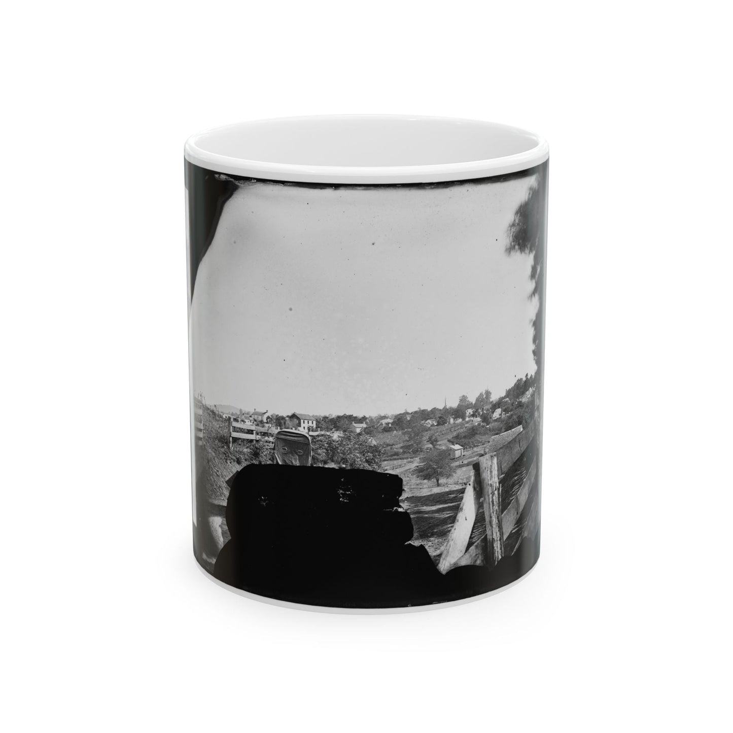 Culpeper, Va. Approach To Town, With Photographer's Wagon In Foreground (U.S. Civil War) White Coffee Mug-11oz-The Sticker Space