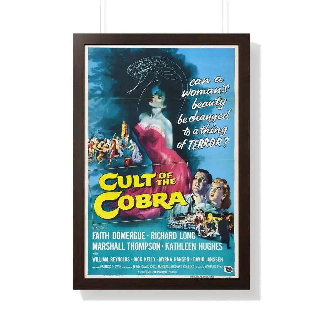 CULT OF THE COBRA 1955 - Framed Movie Poster 20" x 30" Walnut - The Sticker Space