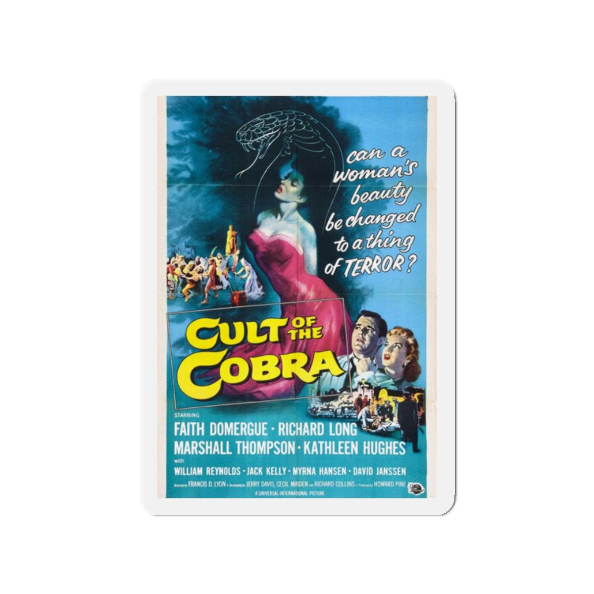 CULT OF THE COBRA 1955 Movie Poster - Die-Cut Magnet-2" x 2"-The Sticker Space