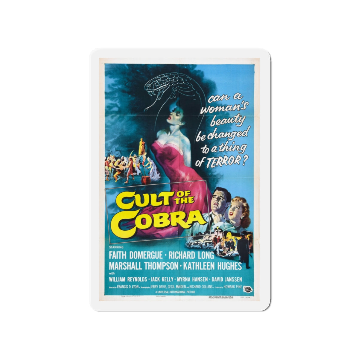 CULT OF THE COBRA 1955 Movie Poster - Die-Cut Magnet-3" x 3"-The Sticker Space