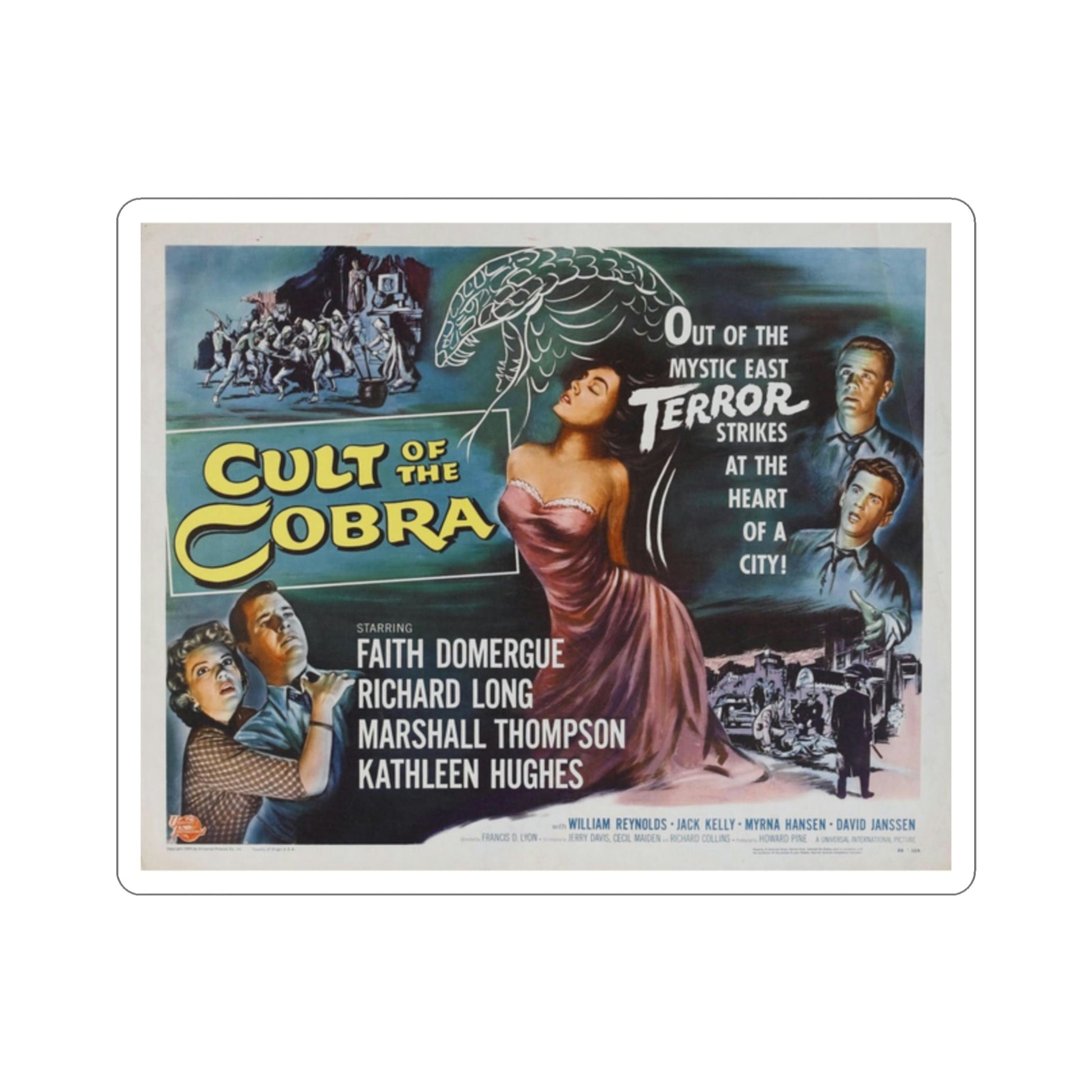 Cult of the Cobra 1955 Movie Poster STICKER Vinyl Die-Cut Decal-2 Inch-The Sticker Space