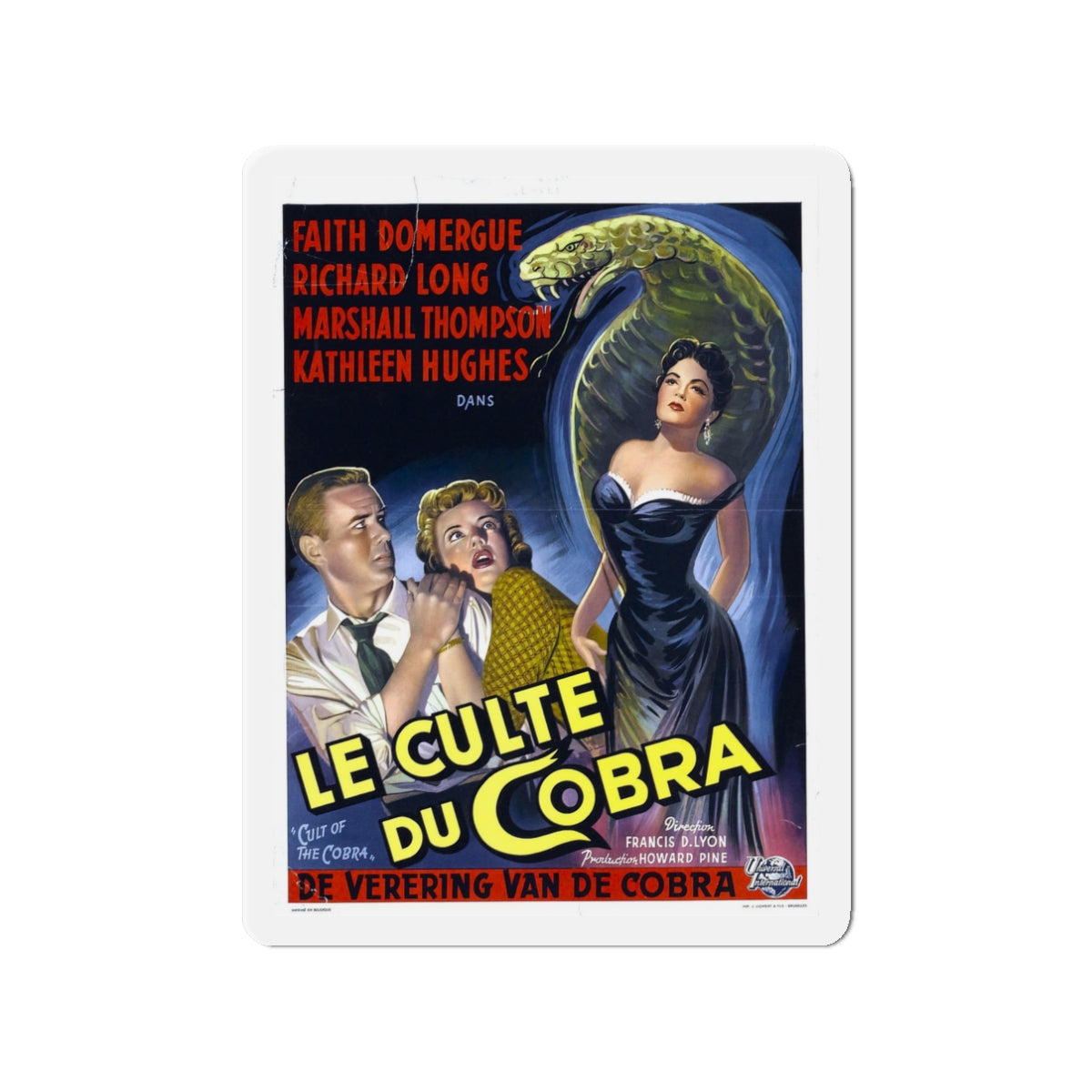 CULT OF THE COBRA (BELGIAN) 1955 Movie Poster - Die-Cut Magnet-3" x 3"-The Sticker Space