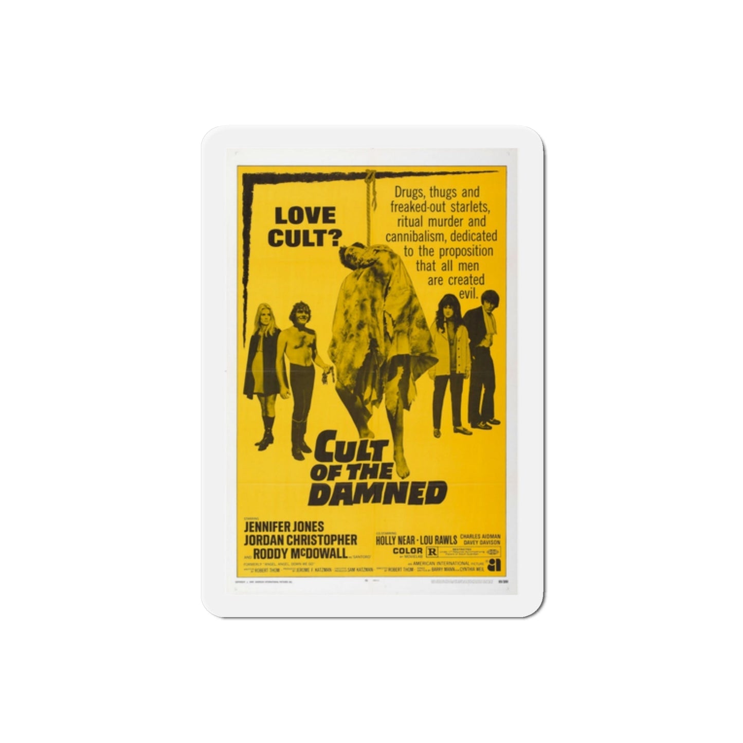 Cult of the Damned aka Angel Angel Down We Go 1969 Movie Poster Die-Cut Magnet-2 Inch-The Sticker Space