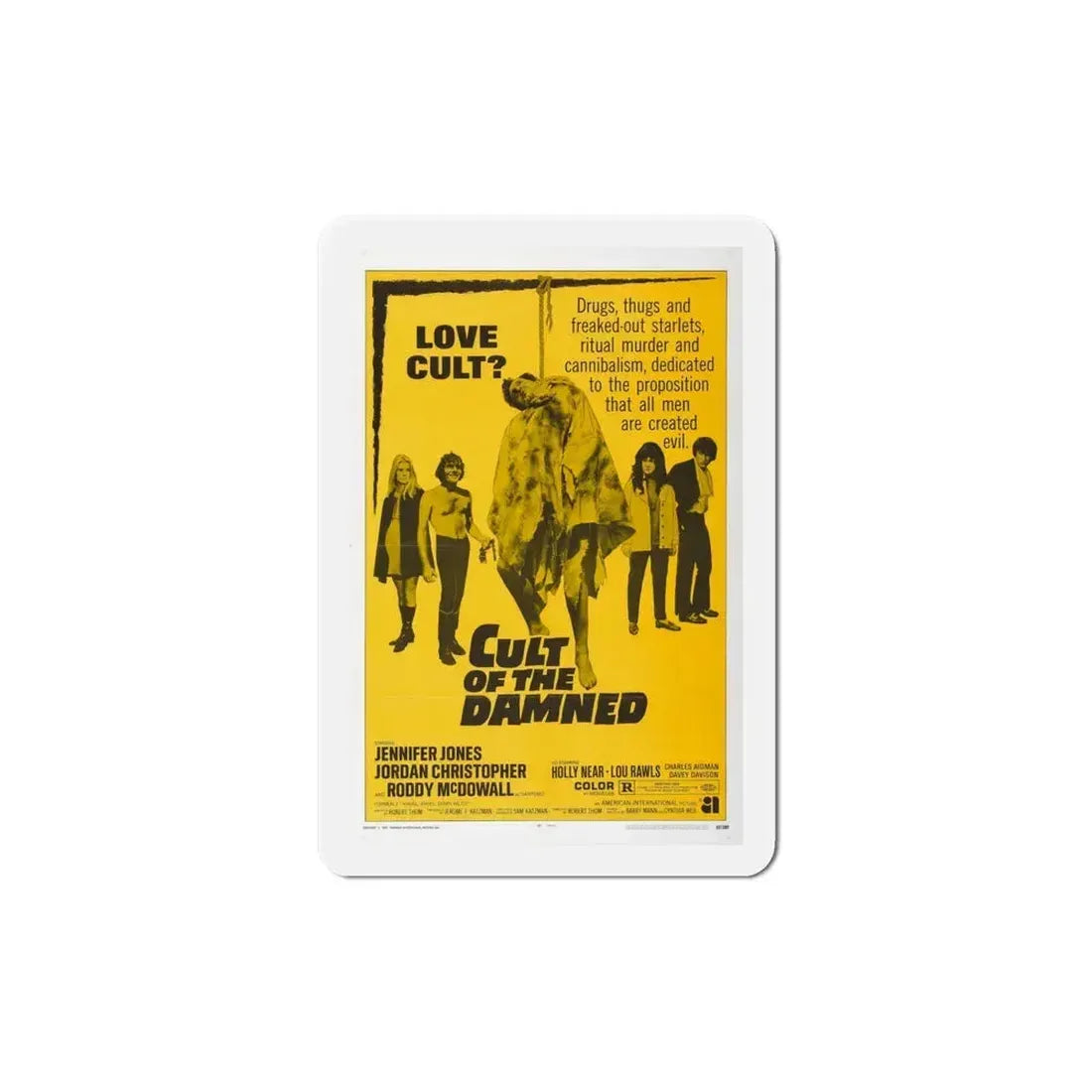 Cult of the Damned aka Angel Angel Down We Go 1969 Movie Poster Refrigerator Magnet 5 Inch - The Sticker Space