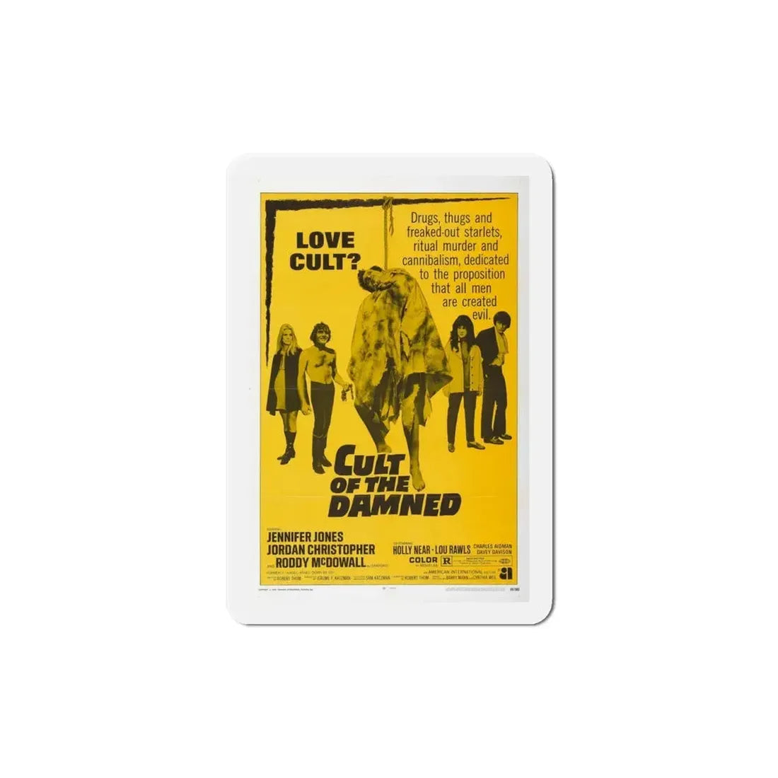 Cult of the Damned aka Angel Angel Down We Go 1969 Movie Poster Refrigerator Magnet - The Sticker Space