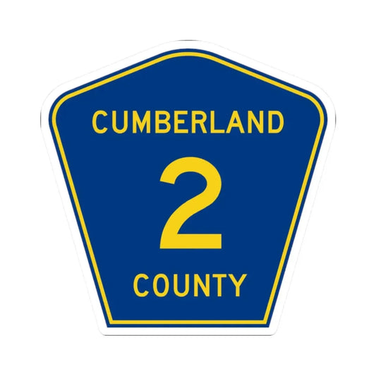 Cumberland County 2 (Illinois) (Road Sign) STICKER Vinyl Kiss-Cut Decal 2 Inch White - The Sticker Space
