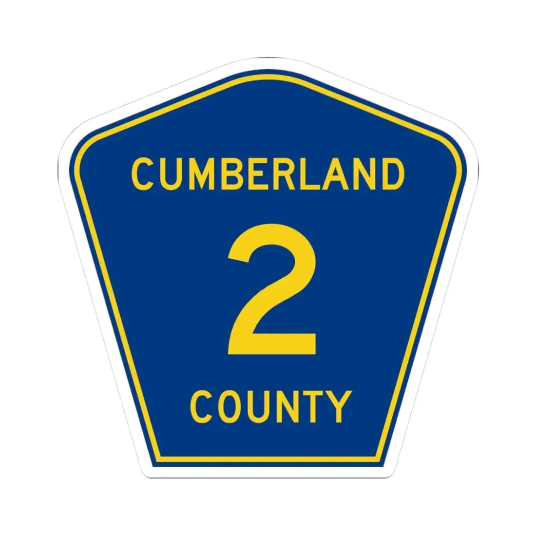 Cumberland County 2 (Illinois) (Road Sign) STICKER Vinyl Kiss-Cut Decal 3 Inch White - The Sticker Space