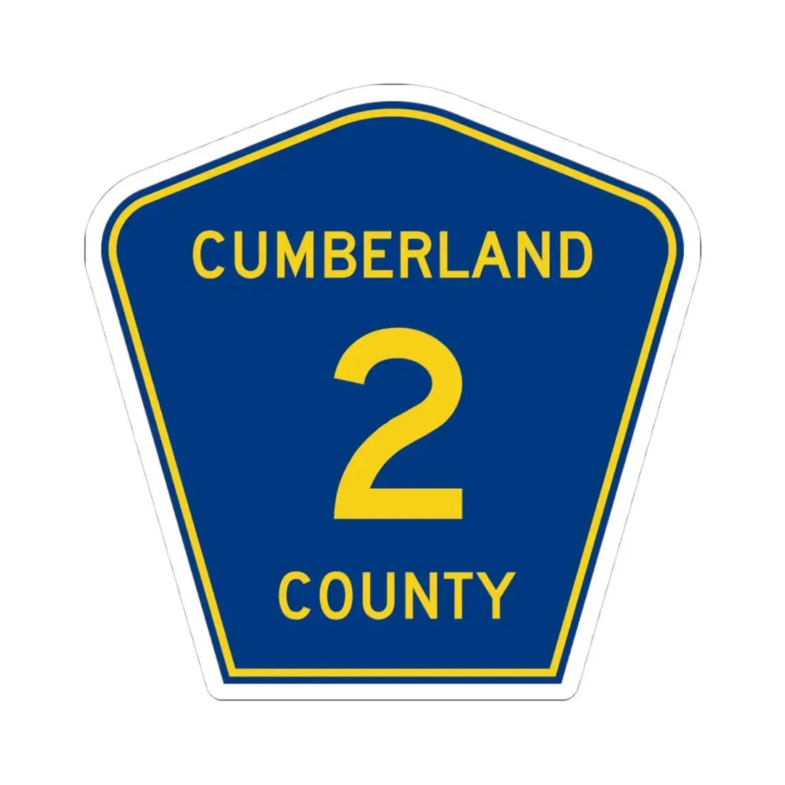Cumberland County 2 (Illinois) (Road Sign) STICKER Vinyl Kiss-Cut Decal 4 Inch White - The Sticker Space