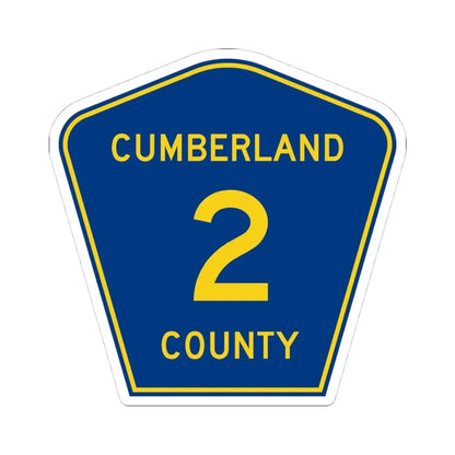 Cumberland County 2 (Illinois) (Road Sign) STICKER Vinyl Kiss-Cut Decal 4 Inch White - The Sticker Space