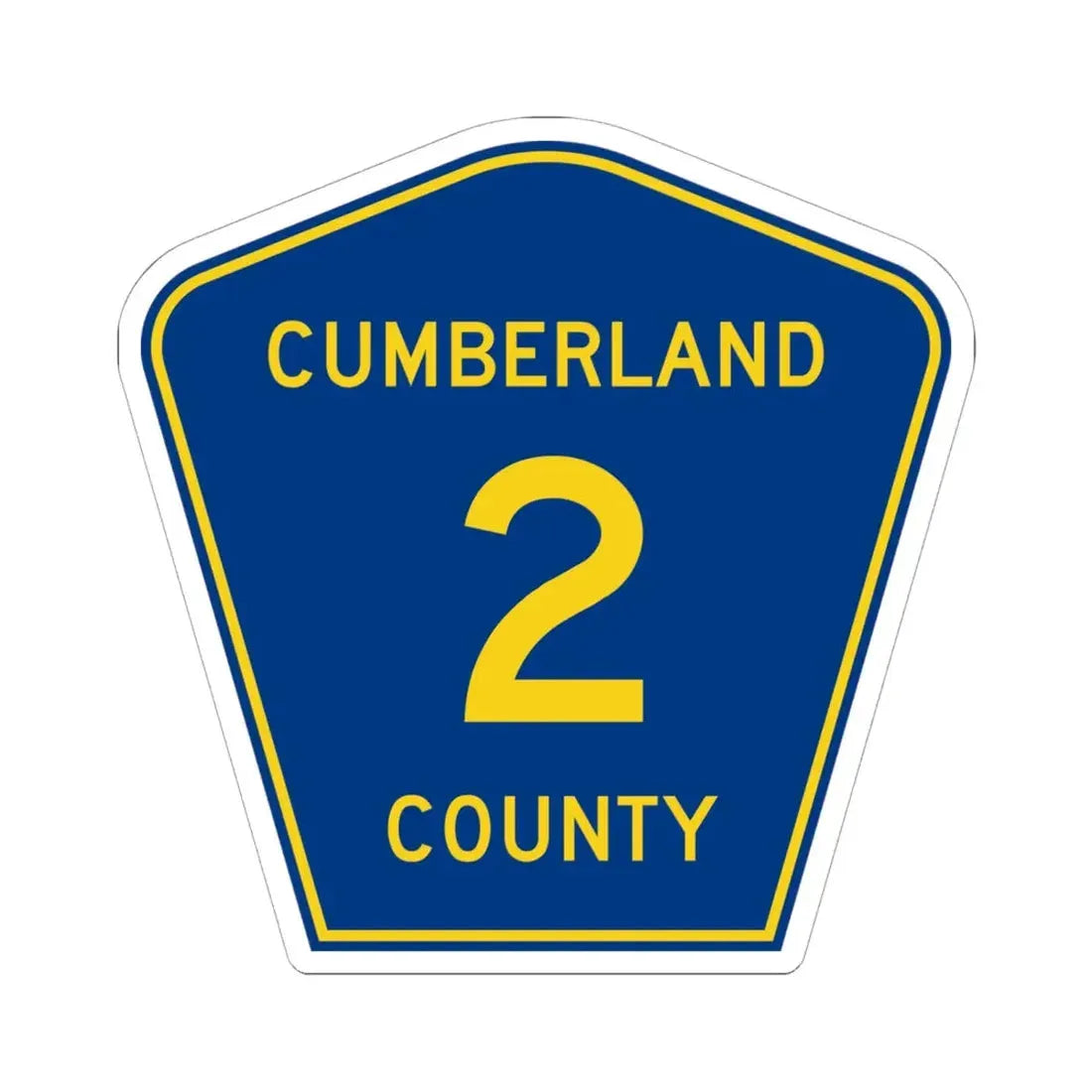 Cumberland County 2 (Illinois) (Road Sign) STICKER Vinyl Kiss-Cut Decal 6 Inch White - The Sticker Space