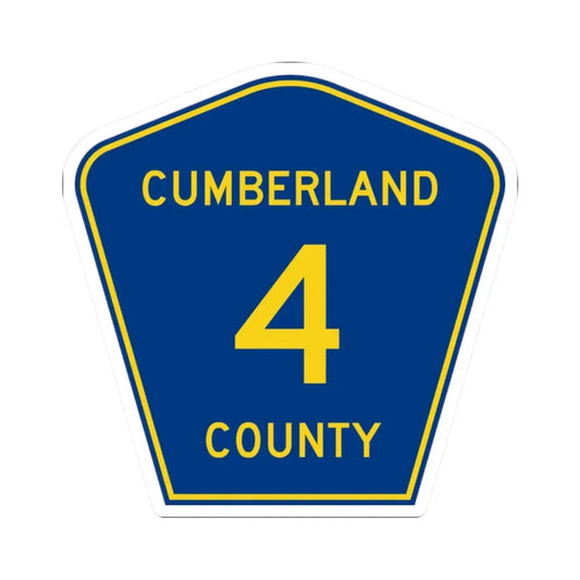 Cumberland County 4 (Illinois) (Road Sign) STICKER Vinyl Kiss-Cut Decal 2 Inch White - The Sticker Space