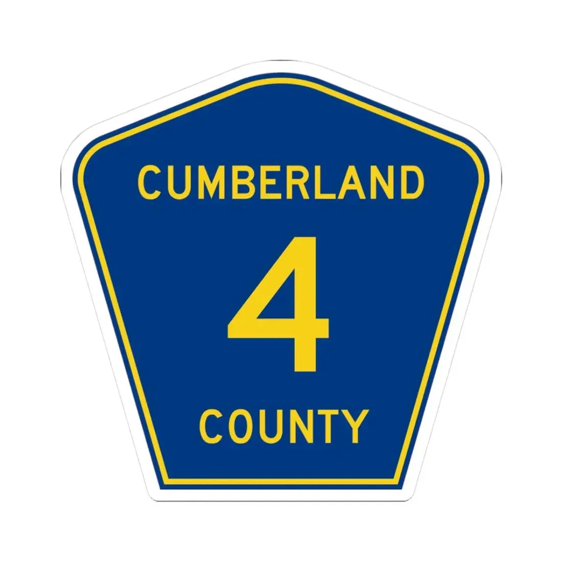 Cumberland County 4 (Illinois) (Road Sign) STICKER Vinyl Kiss-Cut Decal 3 Inch White - The Sticker Space