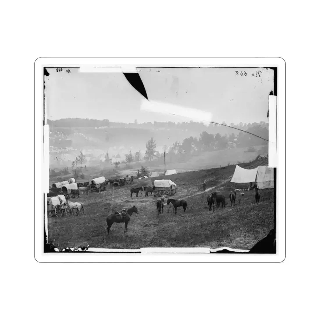 Cumberland Landing, Va. Federal Encampment; Another View (U.S. Civil War) STICKER Vinyl Kiss-Cut Decal 3 Inch White - The Sticker Space