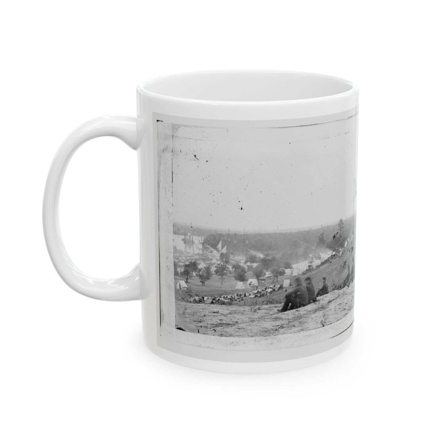 Cumberland Landing, Va. Federal Encampment On Pamunkey River, Va. (U.S. Civil War) White Coffee Mug