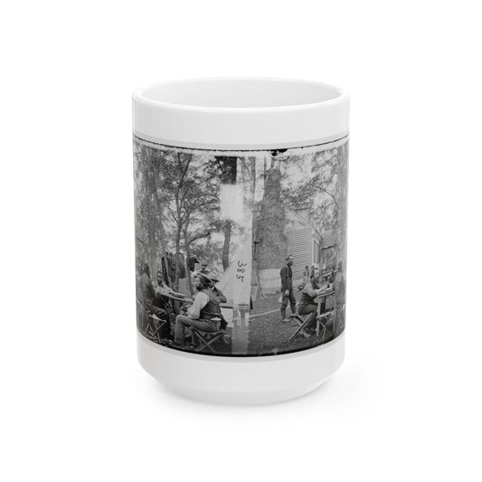 Cumberland Landing, Va. Secret Service Men At Foller's House (U.S. Civil War) White Coffee Mug-15oz-The Sticker Space