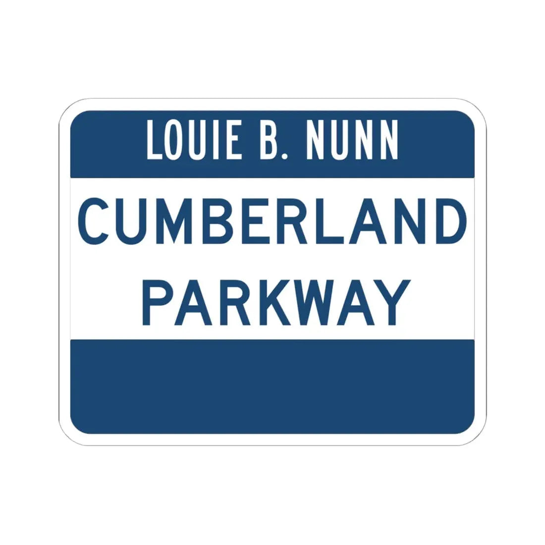 Cumberland Parkway (Kentucky) (Road Sign) STICKER Vinyl Kiss-Cut Decal 6 Inch White - The Sticker Space