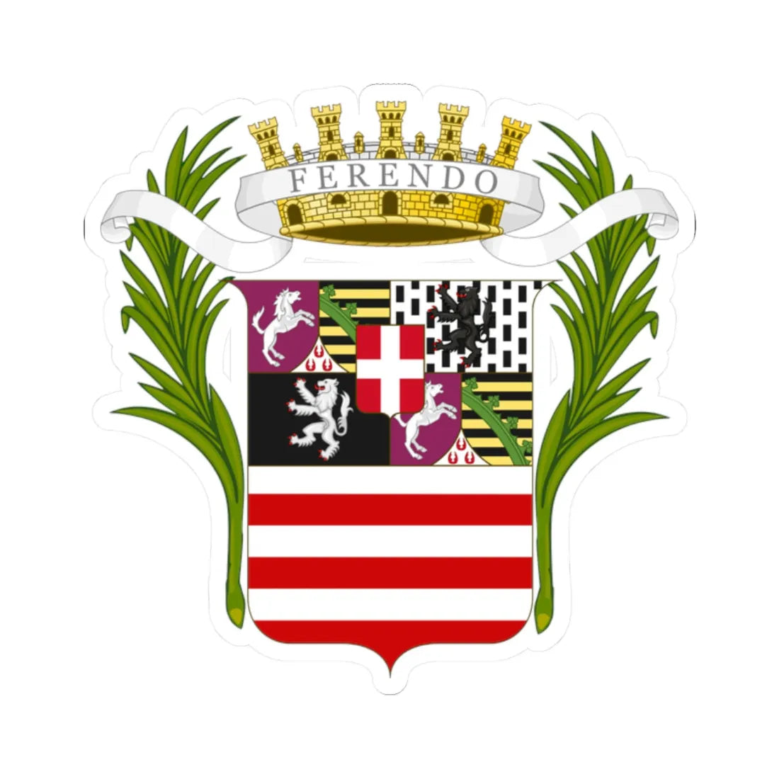 Cuneo-Stemma (Italy) (Coat of Arms) STICKER Vinyl Kiss-Cut Decal 2 Inch White - The Sticker Space