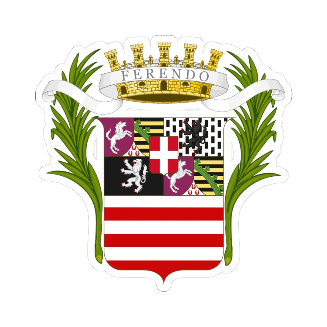 Cuneo-Stemma (Italy) (Coat of Arms) STICKER Vinyl Kiss-Cut Decal 3 Inch White - The Sticker Space