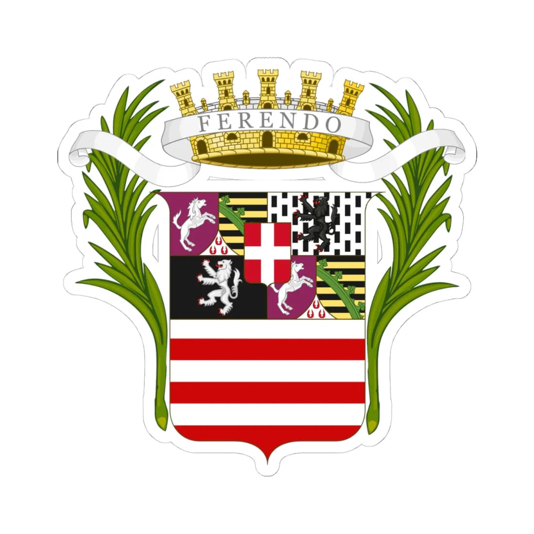 Cuneo-Stemma (Italy) (Coat of Arms) STICKER Vinyl Kiss-Cut Decal 4 Inch White - The Sticker Space