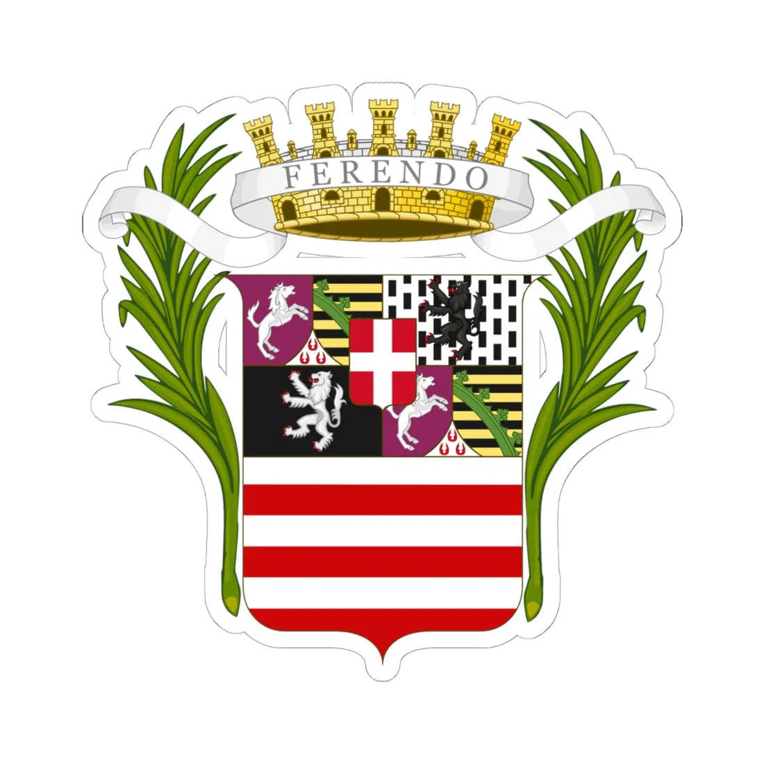 Cuneo-Stemma (Italy) (Coat of Arms) STICKER Vinyl Kiss-Cut Decal 6 Inch White - The Sticker Space