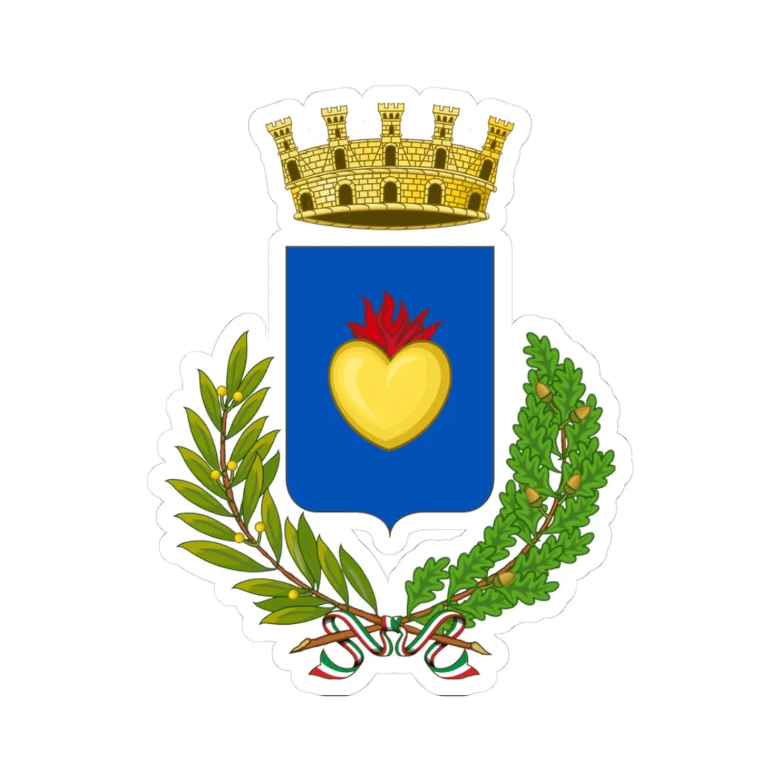 Cuorgnè-Stemma (Italy) (Coat of Arms) STICKER Vinyl Kiss-Cut Decal 3 Inch White - The Sticker Space